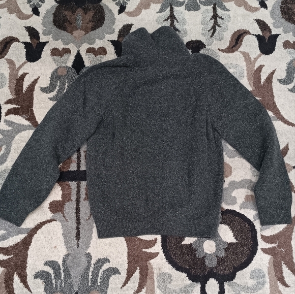J Crew Sweater Boys XL Lambs Wool Blend Heather Grey 1/4 Zip Warm Heavy - Picture 6 of 9